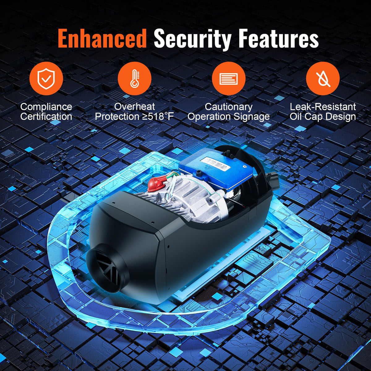Diesel Air Heater, 12V 2KW Diesel Heater with Remote Control and LCD Display, 10L Fuel Tank Diesel Parking Heater, Rapid Heating for RV Trailer Camper Van Boat And Indoors