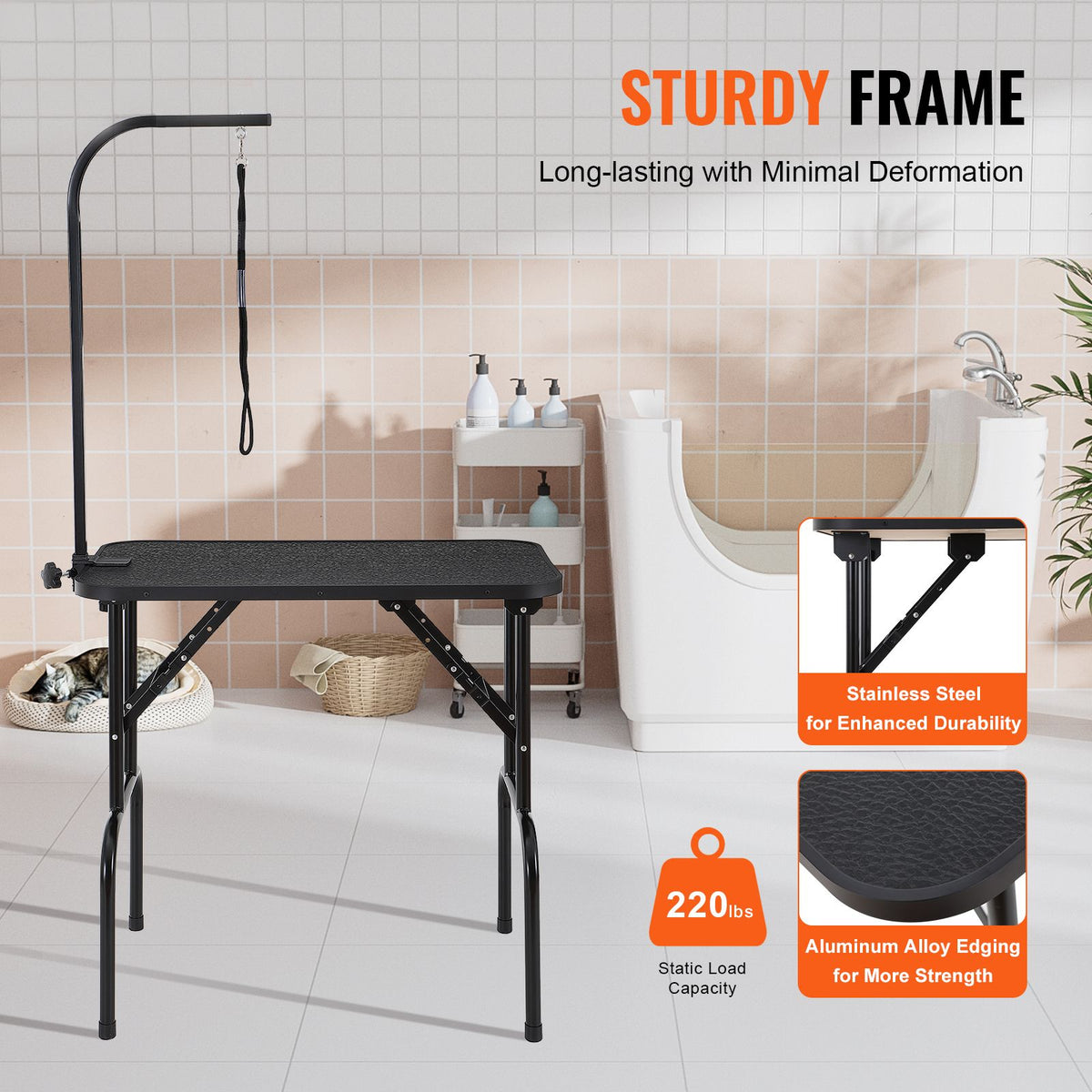 Pet Grooming Table Arm with Clamp, 808 x 460 mm Dog G - V952-ZDMRZ32INCH0M0K0IV0