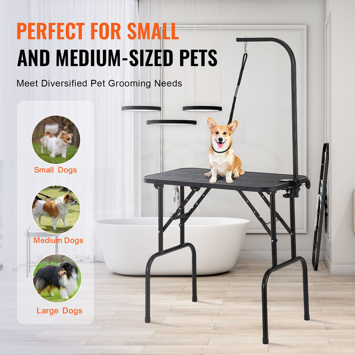 Pet Grooming Table Arm with Clamp, 808 x 460 mm Dog G - V952-ZDMRZ32INCH0M0K0IV0