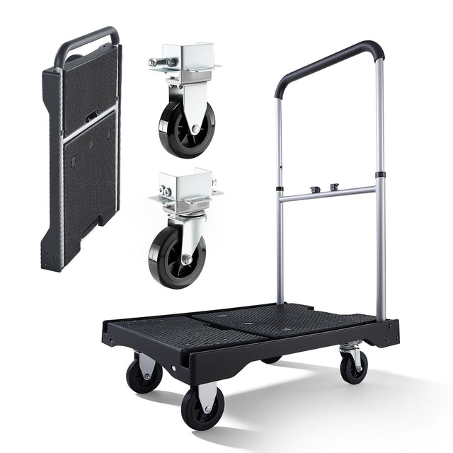 Foldable Push Cart Dolly 149 69 Flatbed Cart Push Handle Easy 680x495 x 115 Mm