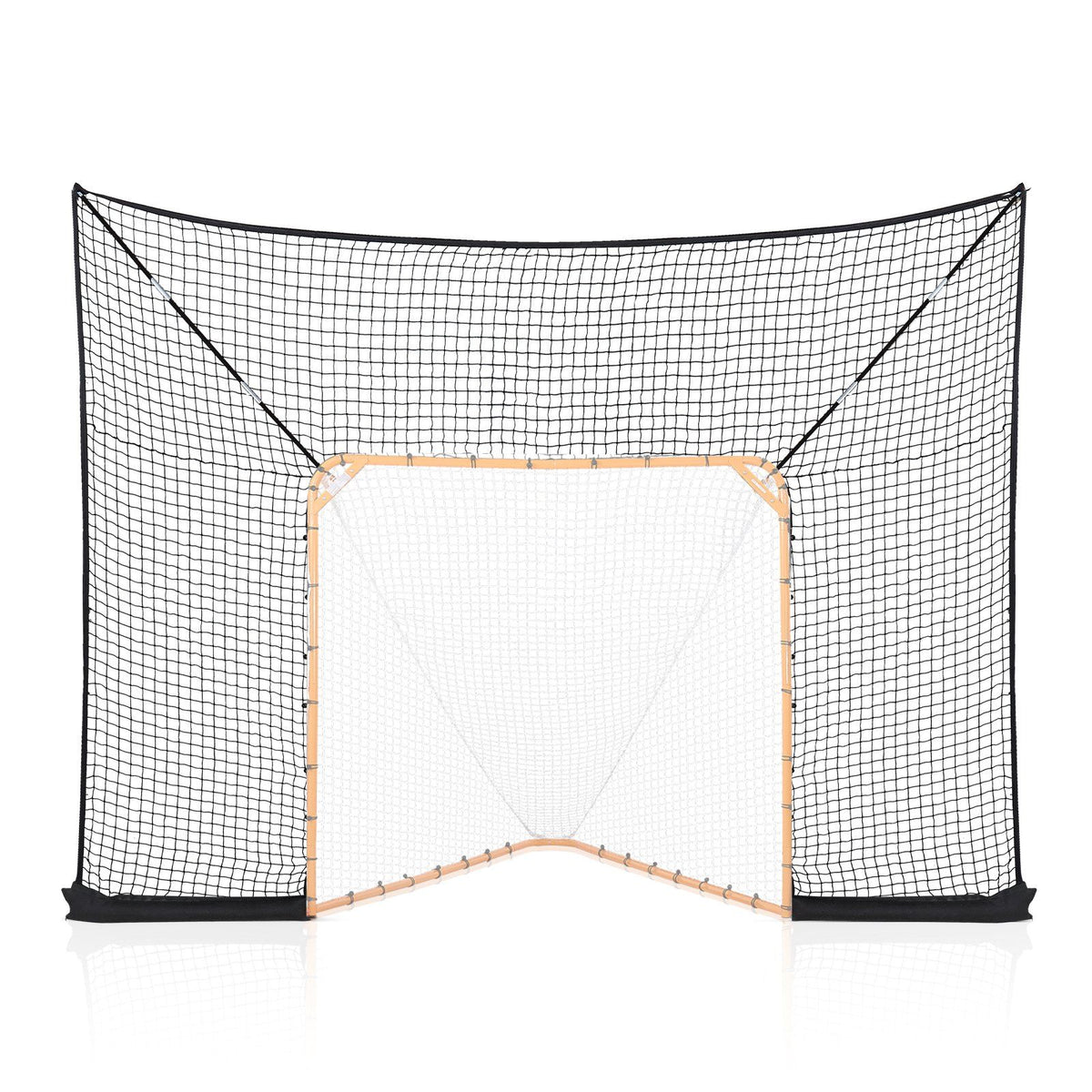 Hockey and Lacrosse Goal Backstop, 12x9 ft Lacrosse Net with Extended Coverage, Quick Easy Setup Complete Accessories Training Net, Backyard Lacrosse Equipment, for Youth Adult (NET ONLY)