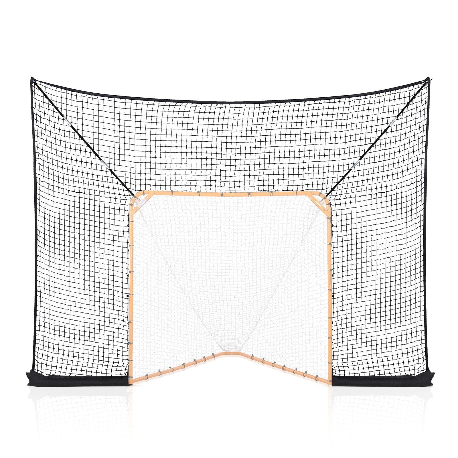 Hockey and Lacrosse Goal Backstop, 12x9 ft Lacrosse Net with Extended Coverage, Quick Easy Setup Complete Accessories Training Net, Backyard Lacrosse Equipment, for Youth Adult (NET ONLY)