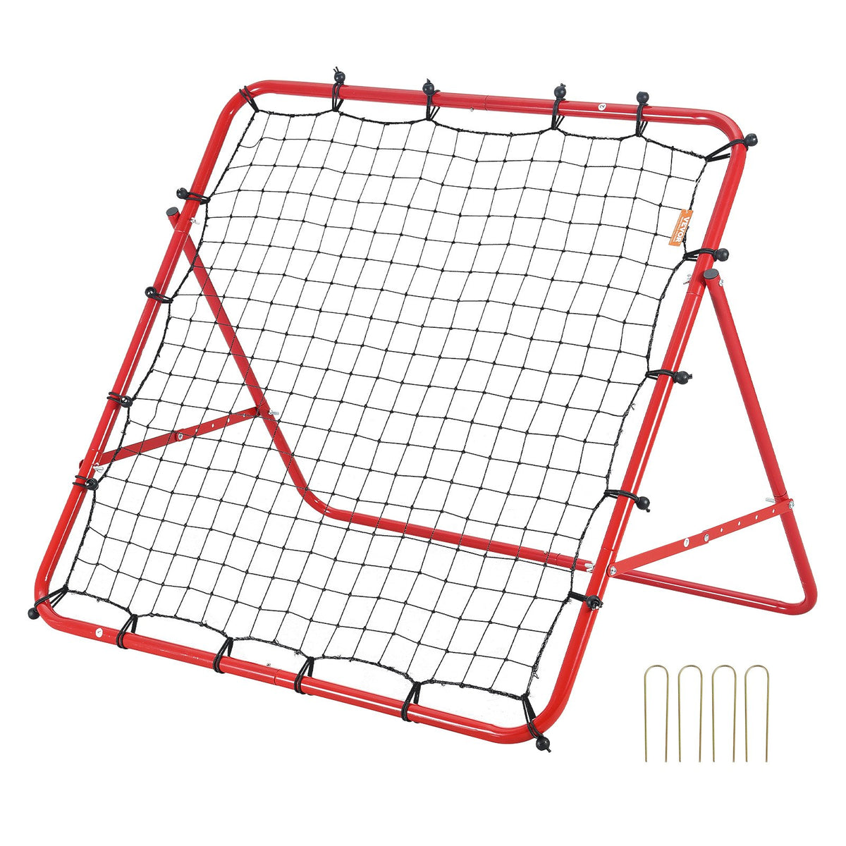 Soccer Rebounder Rebound Net, Kick-Back 100x100 cm, Portable Football Training Gifts, Fully Adjustable Angles Goal Net, Aids & Equipment for Kids Teens & All Ages, Easy Set Up & Perfect Storage