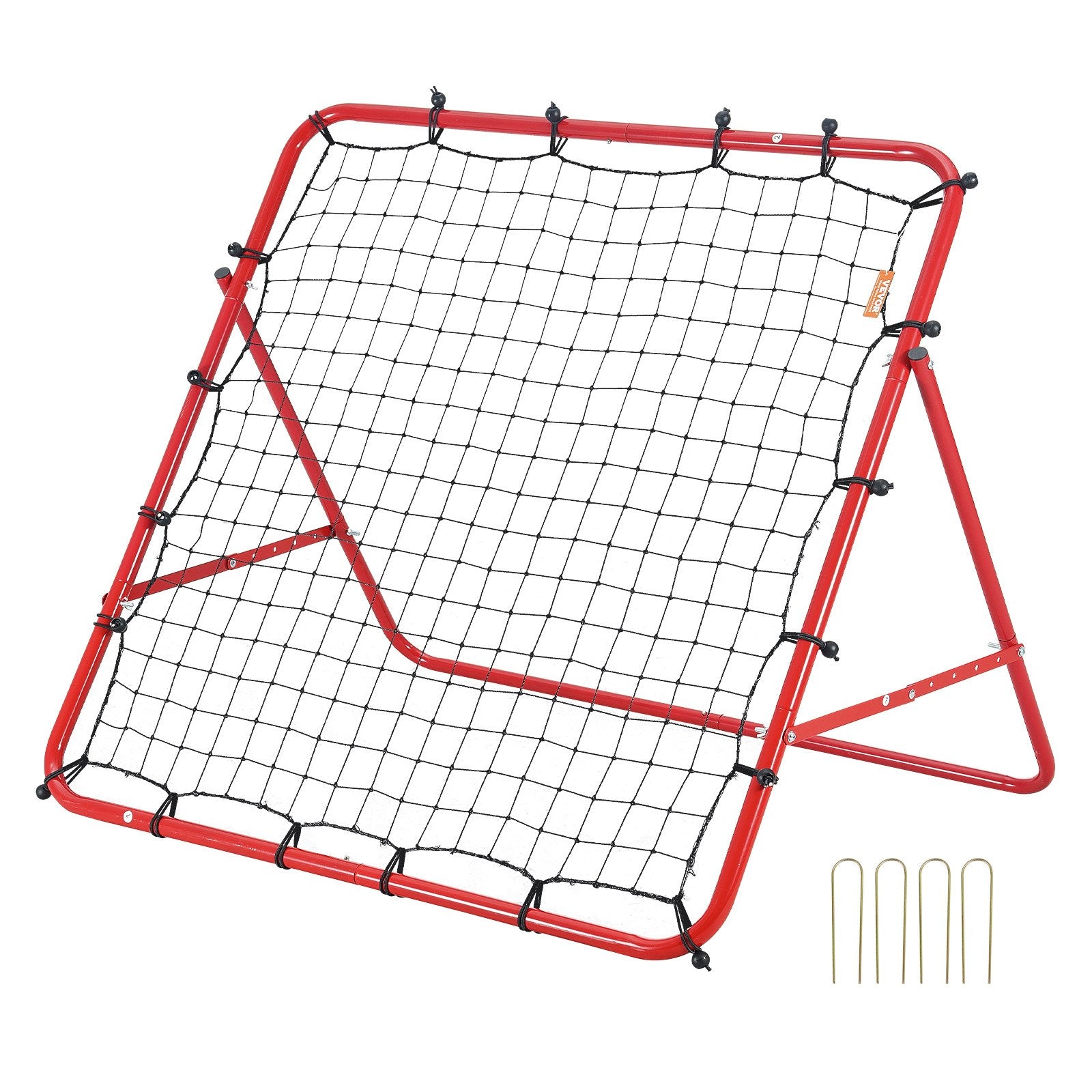 Soccer Rebounder Rebound Net, Kick-Back 100x100 cm, Portable Football Training Gifts, Fully Adjustable Angles Goal Net, Aids & Equipment for Kids Teens & All Ages, Easy Set Up & Perfect Storage