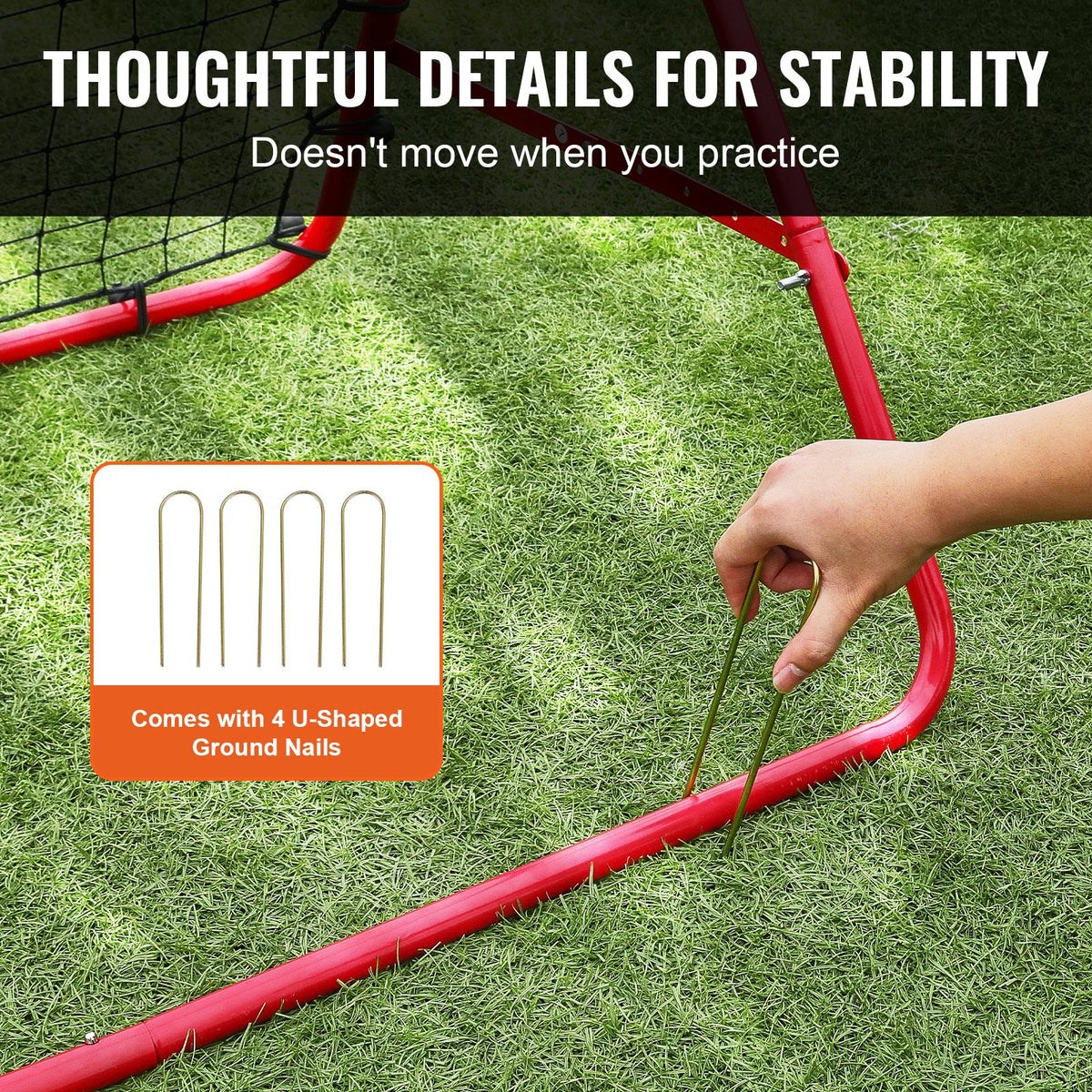 Soccer Rebounder Rebound Net, Kick-Back 100x100 cm, Portable Football Training Gifts, Fully Adjustable Angles Goal Net, Aids & Equipment for Kids Teens & All Ages, Easy Set Up & Perfect Storage