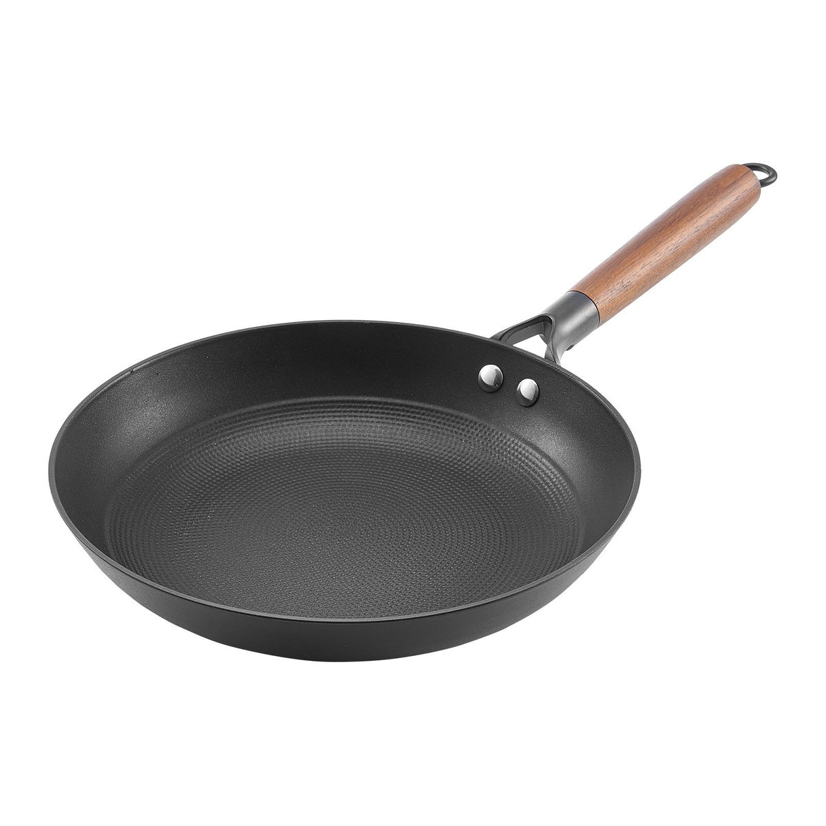 Cast Iron Skillet, 3-Piece Frying Pan Set (205, 265, 310 mm), Nonstick Skillets with Detachable Wood Handle, Pre-Seasoned Chef's Pan, Kitchen Cookware for Gas, Electrical, and Induction, Black