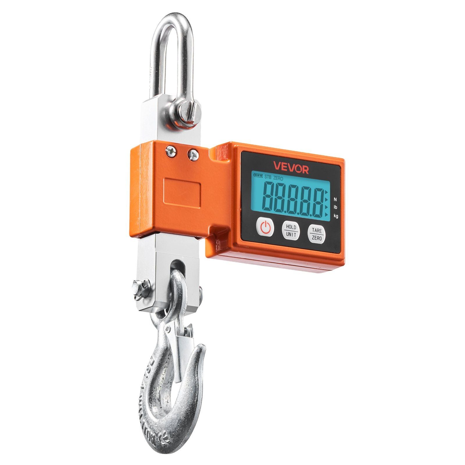 Digital Crane Scale, 1100 lbs/500 kg Max Capacity, Heavy Duty Industrial Hanging Scale with Cast Aluminum Case & LCD Display, 100 g Division & 3 Unit Switch, Auto-Off Setting for Garage