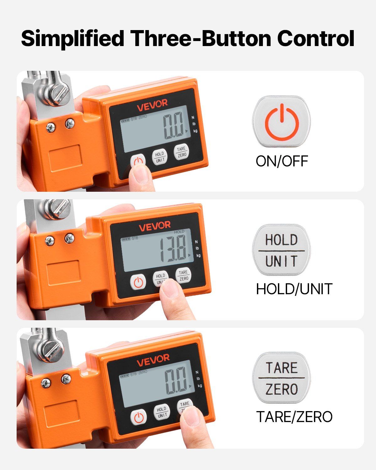 Digital Crane Scale, 1100 lbs/500 kg Max Capacity, Heavy Duty Industrial Hanging Scale with Cast Aluminum Case & LCD Display, 100 g Division & 3 Unit Switch, Auto-Off Setting for Garage