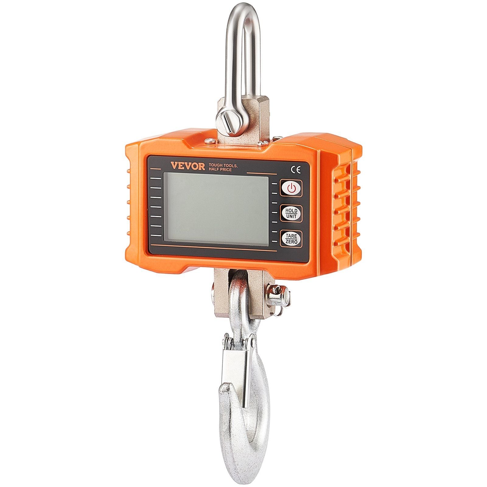 Digital Crane Scale, 2200 lbs/1000 kg, Industrial Heavy Duty Hanging Scale with Remote Control, Cast Aluminum Case & LCD Screen, High Precision for Construction, Factory, Farm, Hunting (Orange)