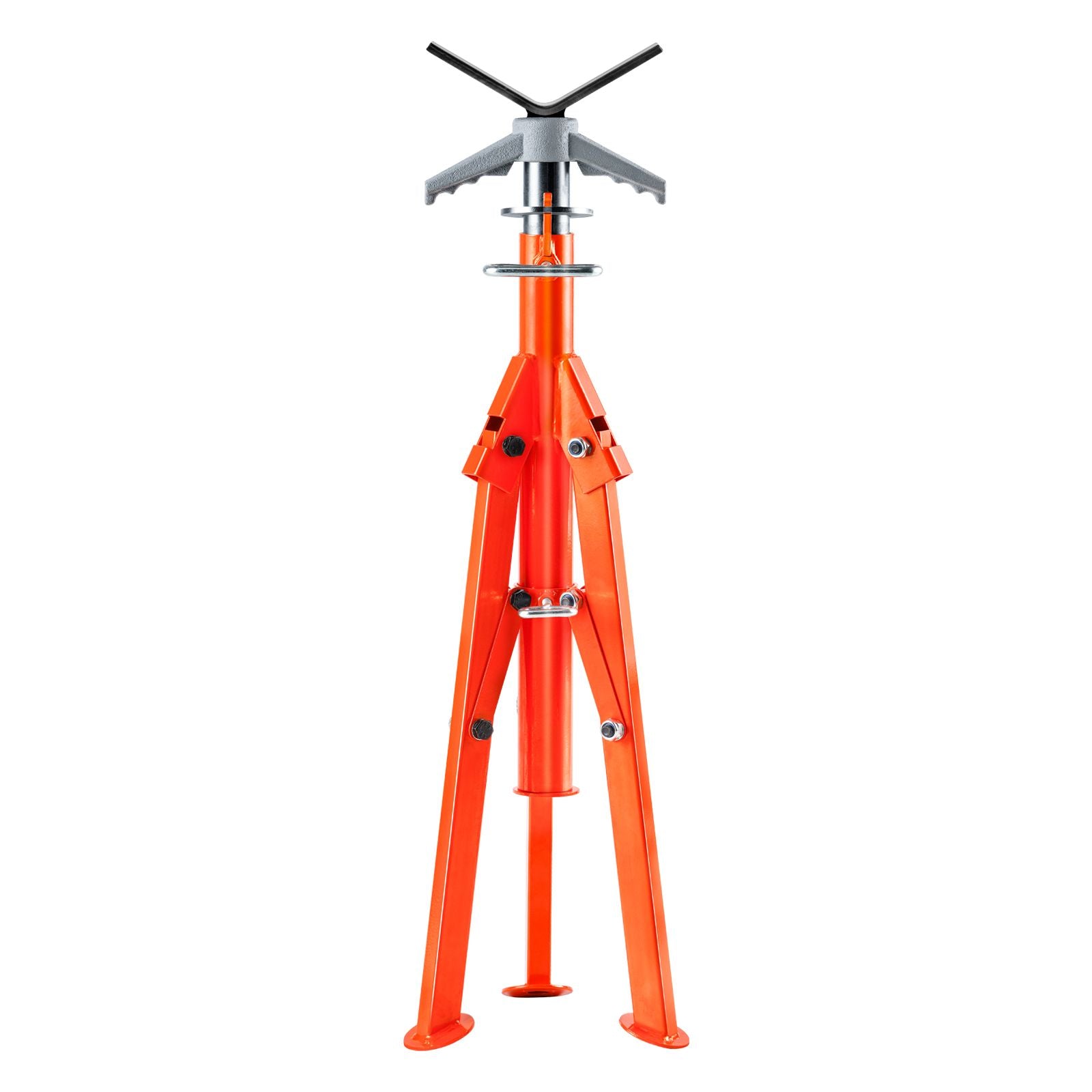 Pipe Stand, 2500LBS Heavy Duty Pipe Jack Stands, 27.2"-52" Height Adjustable V Head Pipe Stand, 45# Steel Folding Jack Stand for 1/2-12 inches Pipes