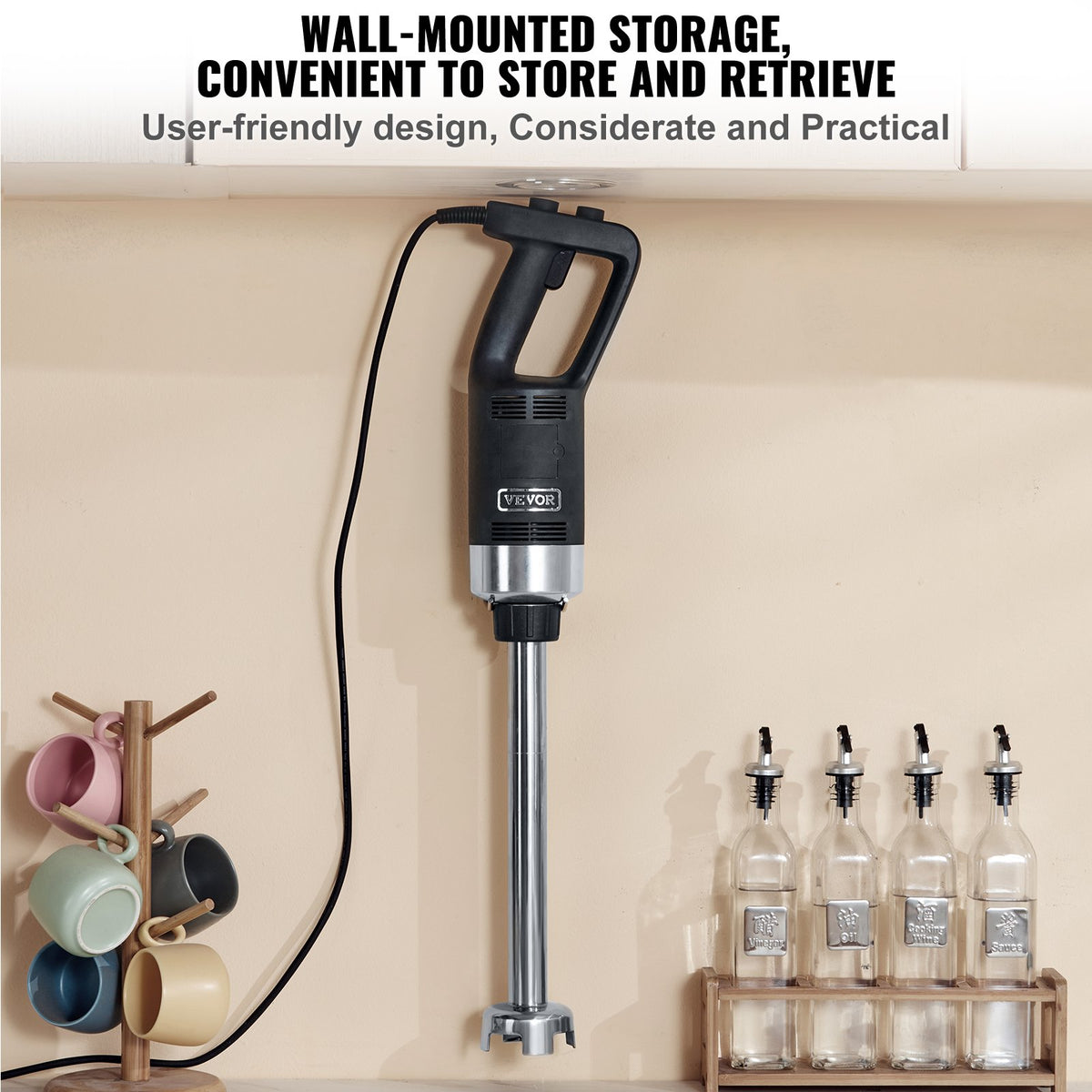 Commercial Immersion Blender Heavy Duty Hand Mixer 750W Variable Speed