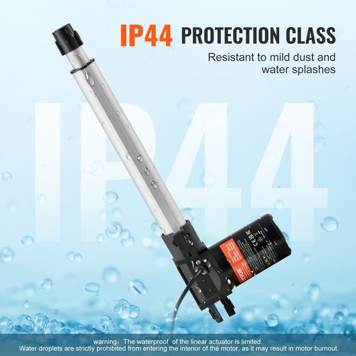 Linear Actuator 12V, 10 Inch Heavy Duty 1320lbs/6000N Linear Actuator, 0.19"/s Linear Motion Actuator with Mounting Bracket & IP44 Protection for Electric Door Industrial Machinery Vessels Cargo