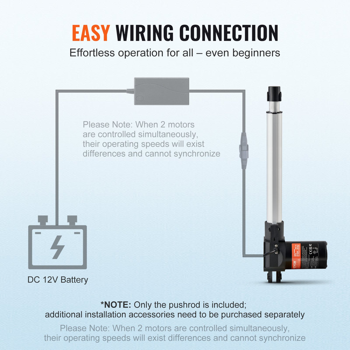 Linear Actuator 12V, 10 Inch Heavy Duty 1320lbs/6000N Linear Actuator, 0.19"/s Linear Motion Actuator with Mounting Bracket & IP44 Protection for Electric Door Industrial Machinery Vessels Cargo