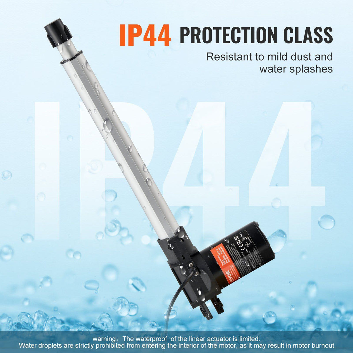 Linear Actuator 12V, 12 Inch Heavy Duty 1320lbs/6000N Linear Actuator, 0.19"/s Linear Motion Actuator with Mounting Bracket & IP44 Protection for Electric Door Industrial Machinery Vessels Cargo