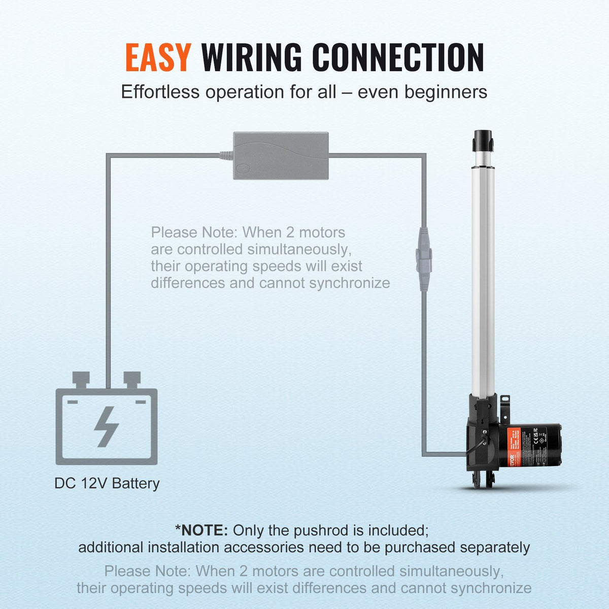 Linear Actuator 12V, 14 Inch Heavy Duty 1320lbs/6000N Linear Actuator, 0.19"/s Linear Motion Actuator with Mounting Bracket & IP44 Protection for Electric Door Industrial Machinery Vessels Cargo