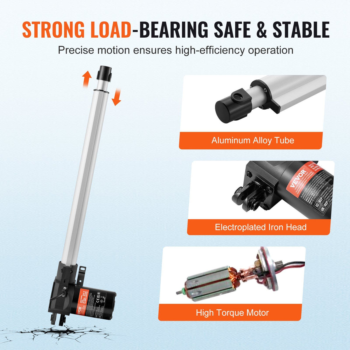 Linear Actuator 12V, 16 Inch Heavy Duty 1320lbs/6000N Linear Actuator, 0.19"/s Linear Motion Actuator with Mounting Bracket & IP44 Protection for Electric Door Industrial Machinery Vessels Cargo