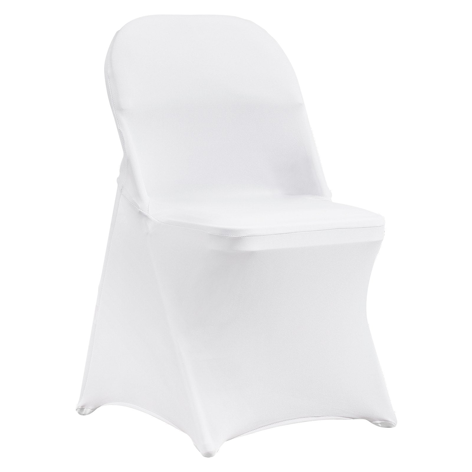 Stretch Spandex Folding Chair Covers, Universal Fitted Chair Cover, Removable Washable Protective Slipcovers, for Wedding, Holiday, Banquet, Party, Celebration, Dining (12PCS White)