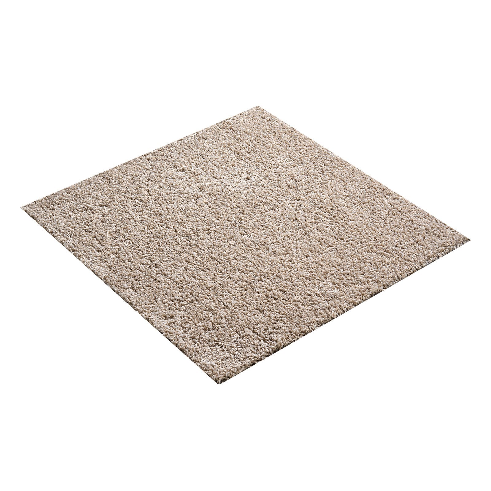 Carpet Tiles 457x457 mm, 10 Pack Carpet Square Rug Detachable & Damage-free, Self Adhesive Home Floor Soft Plush Padded for 2.1㎡ Coverage, Easy DIY for Living Room & Bedroom, Light Brown