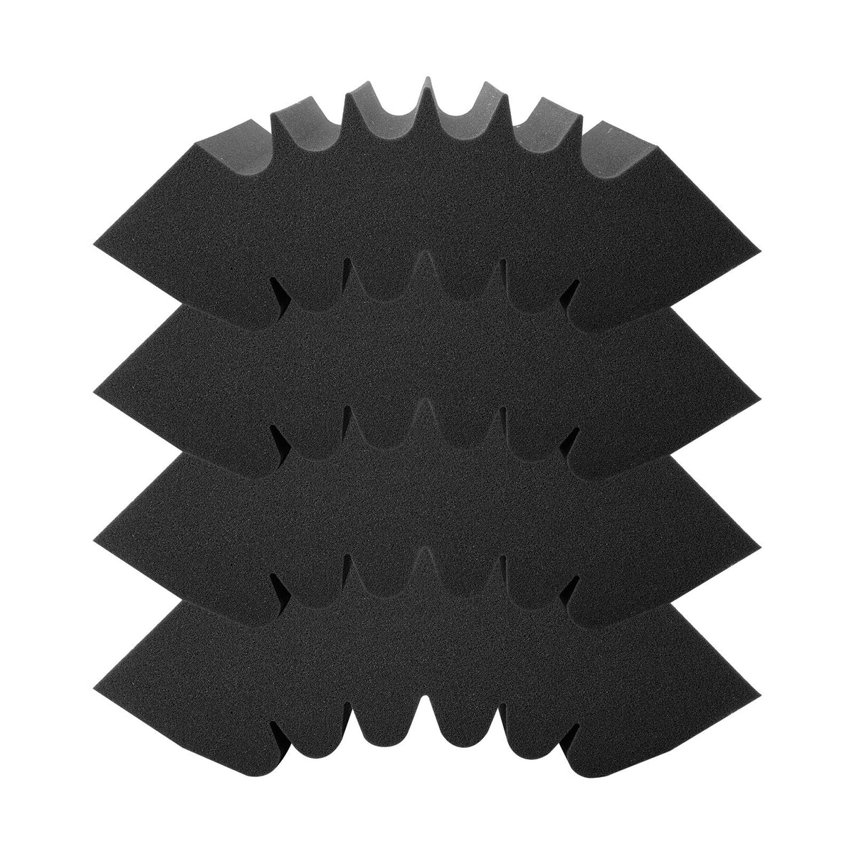 Acoustic Foam Panels 4 Pack 16.5 x 6.3 x 12 in Adhesive for Wall Ceiling