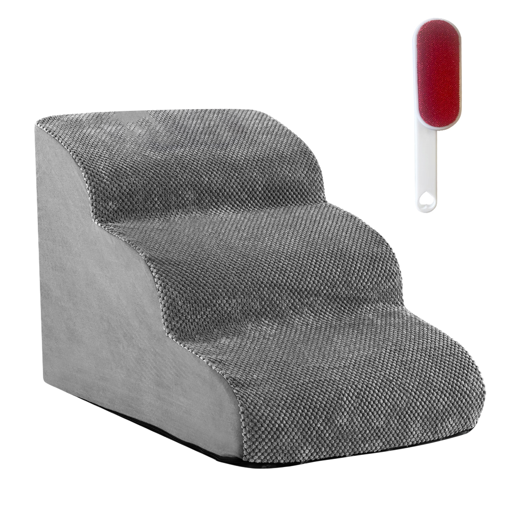 3 Tiers Dog Ramp Non Slip Pet Steps Cat Stairs 40LBS Washable Corduroy Cover