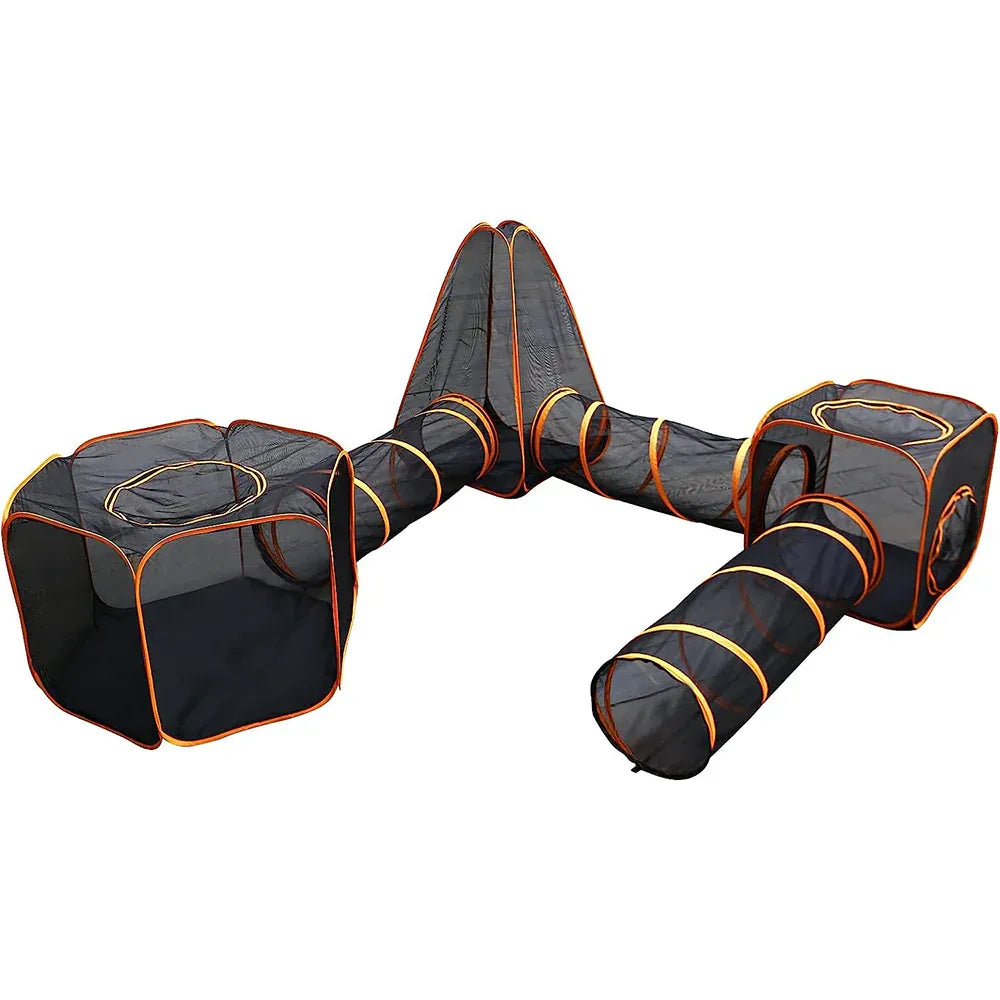 6 in1 Outdoor Portable Pet Cat Playpen Folding Pop Up Mesh Play Tent Tunnel