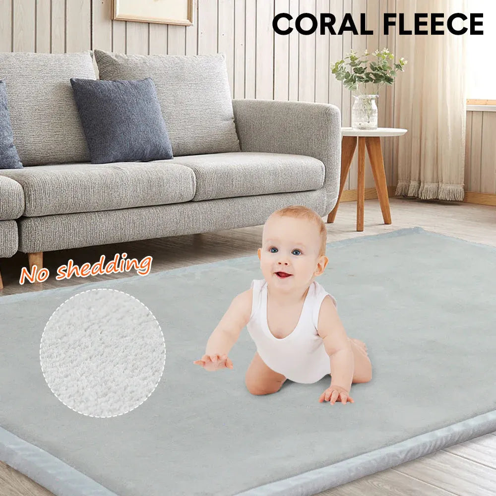 Tatami Memory Foam Mat Baby Playmat Coral Velvet Relaxing - V985-BABYPLAYMAT