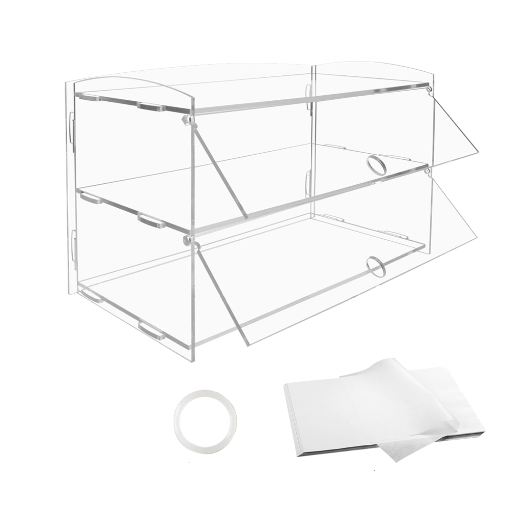 Alston Tier Bakery Display Case Cabinet Pastry Shelf Transparent 225x485x330mm