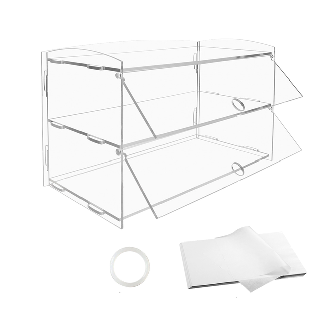 Alston Tier Bakery Display Case Cabinet Pastry Shelf Transparent 225x485x330mm
