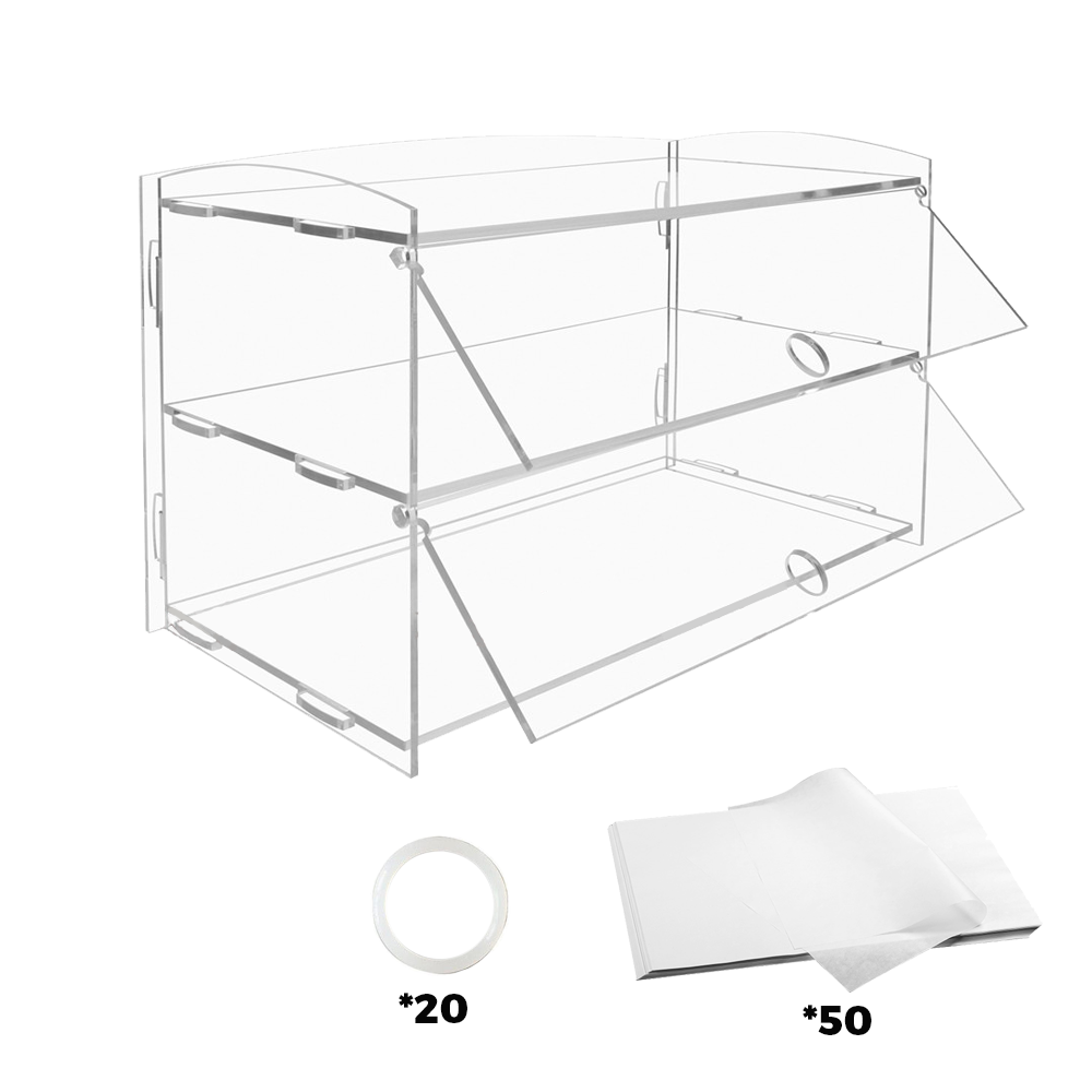 Alston Tier Bakery Display Case Cabinet Pastry Shelf Transparent 225x485x330mm