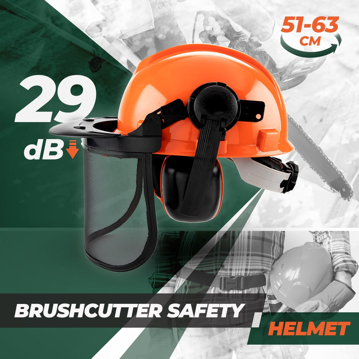 Chainsaw Brushcutter Hard Hat Safety Helmet Face Edge Trimming CE Approved