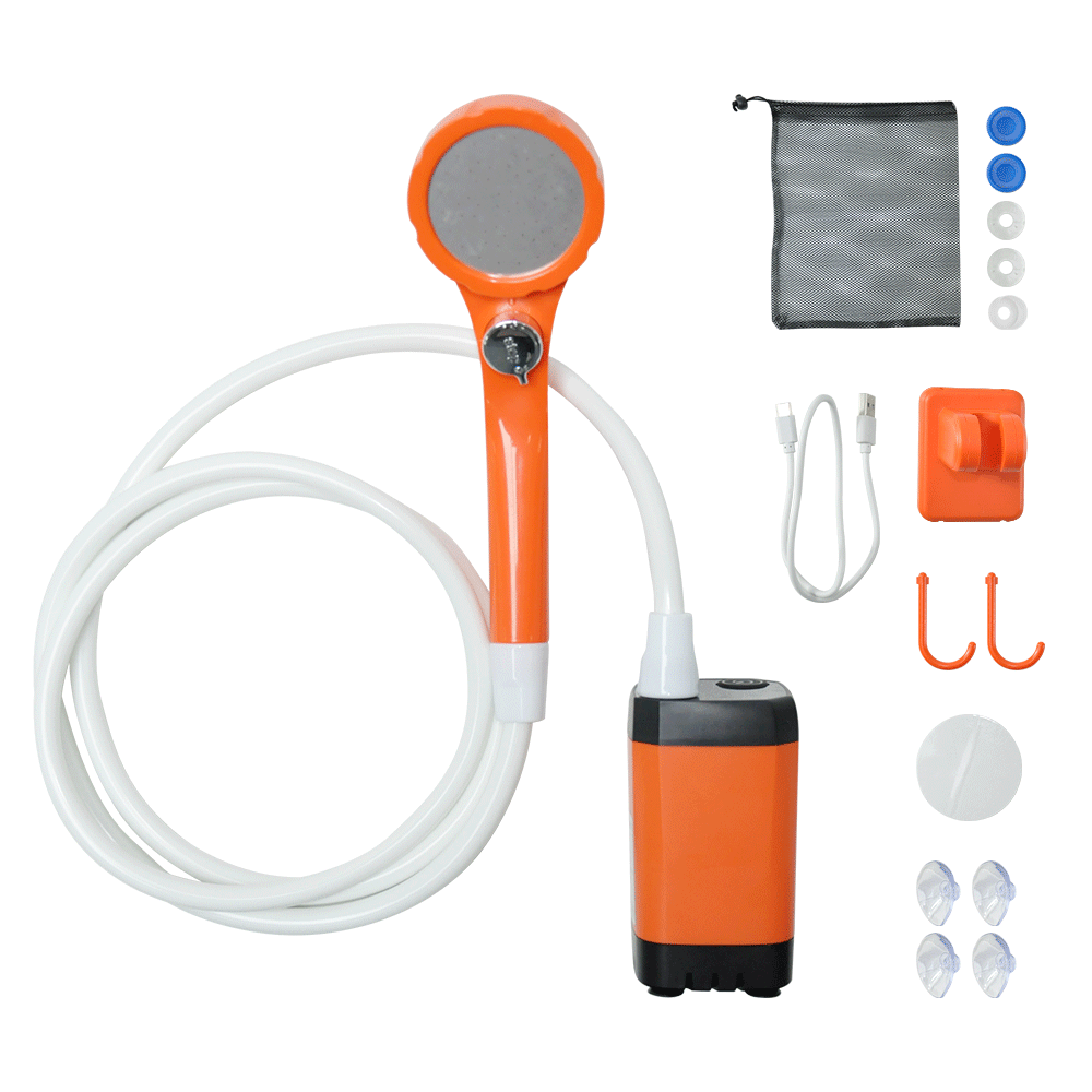 Camping Shower IPX7 Waterproof Shower Water Battery Camping Hiking Traveling