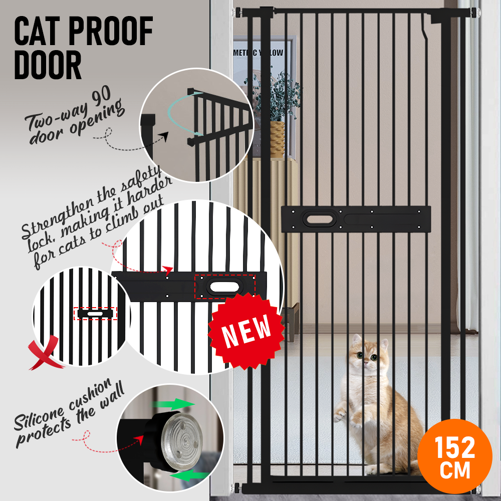 Alston Extra Tall 150cm Baby Pet Security Gate Balck Safety Gate - 626415