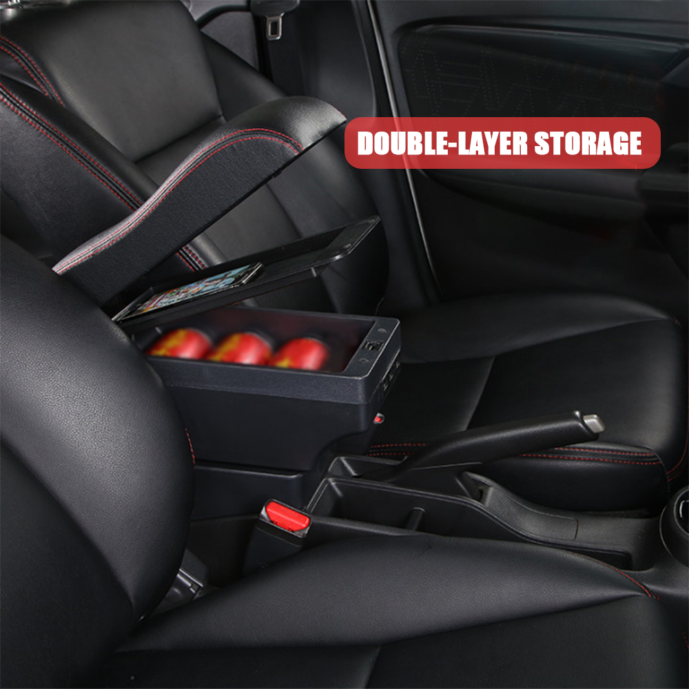 Suzuki Swift Central Storage Car Double Layer Black USB Cable 2005-2021 Center