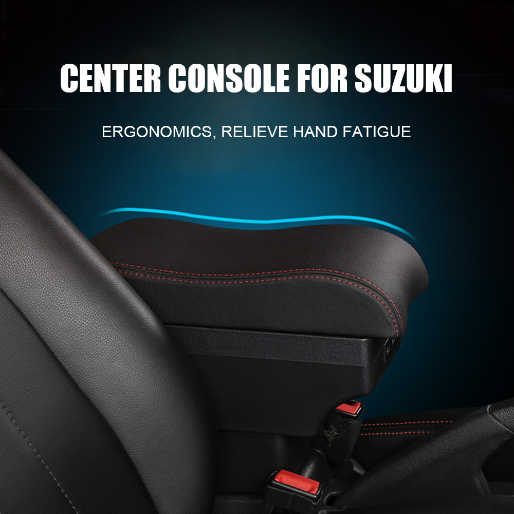 Suzuki Swift Central Storage Car Double Layer Black USB Cable 2005-2021 Center