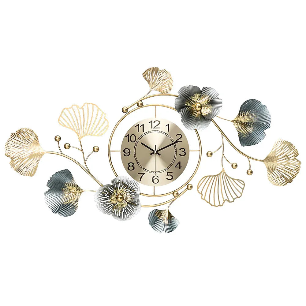Large Wall Clock 22cm Metal Silent Non Ticking Clock Battery 3D Room Bedroom