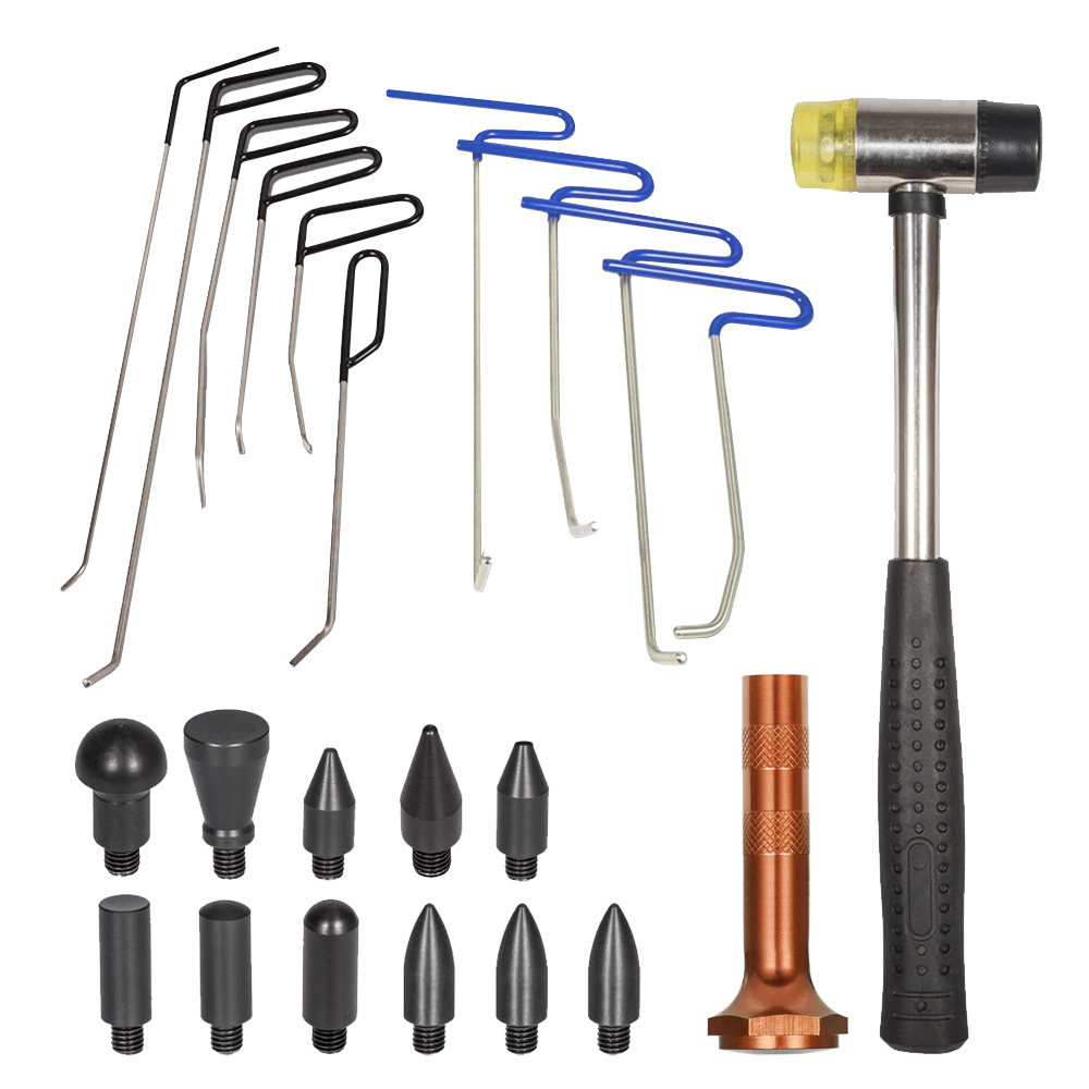 23pcs PDR Tools Push Rods Spring Stainless Steel Rods Hail Damage Door Dings