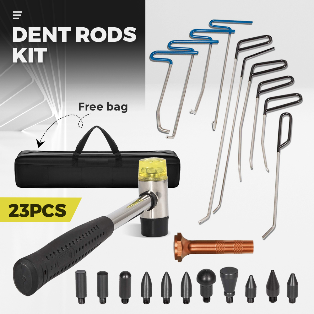 23pcs PDR Tools Push Rods Spring Stainless Steel Rods Hail Damage Door Dings