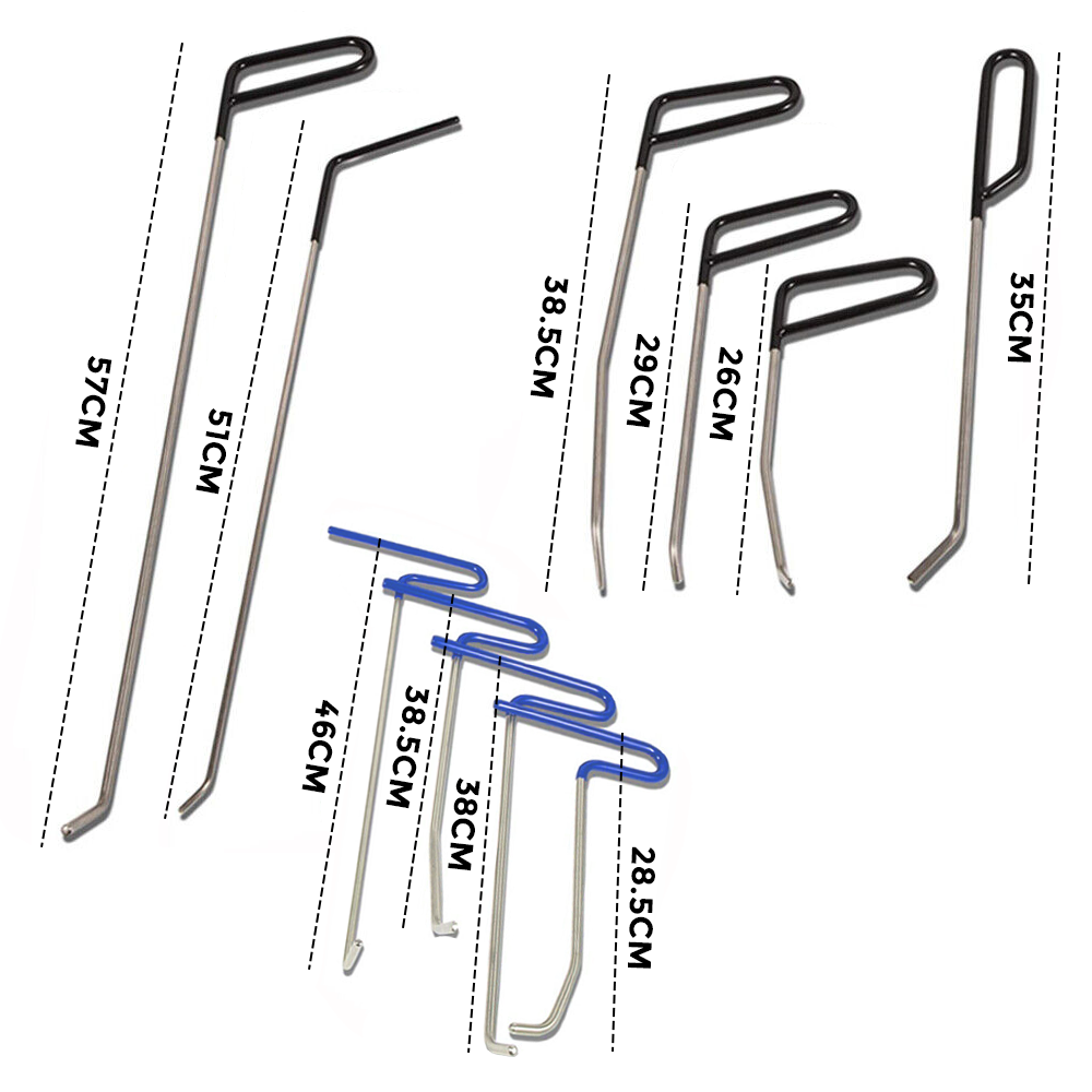 23pcs PDR Tools Push Rods Spring Stainless Steel Rods Hail Damage Door Dings