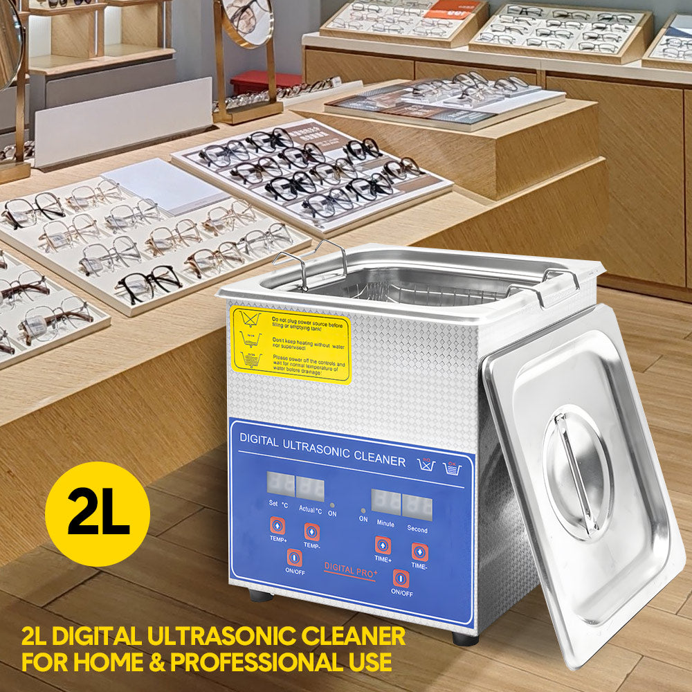 2L Ultrasonic Cleaner Lab Grade Ultrasonic Commercial Jewellery Eyeglass