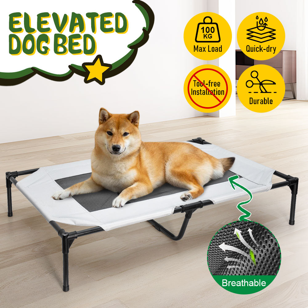 Raised Dog Bed Large Elevated Pet Bed Scratch & Moisture Seasons Max Load 100kg