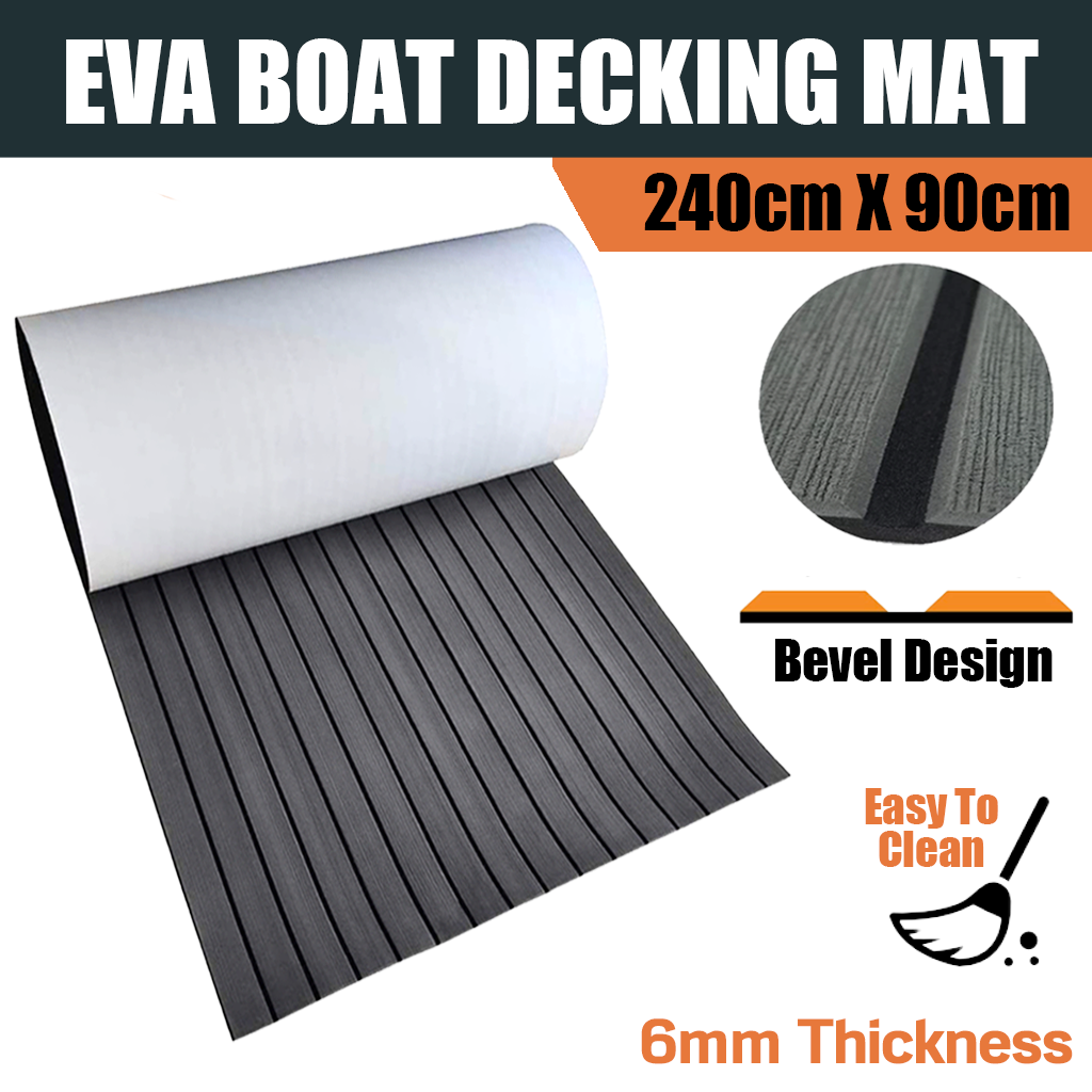 EVA Foam Boat Flooring Mat Decking Boat Flooring Surfboard 240cmx90cm Dark Grey