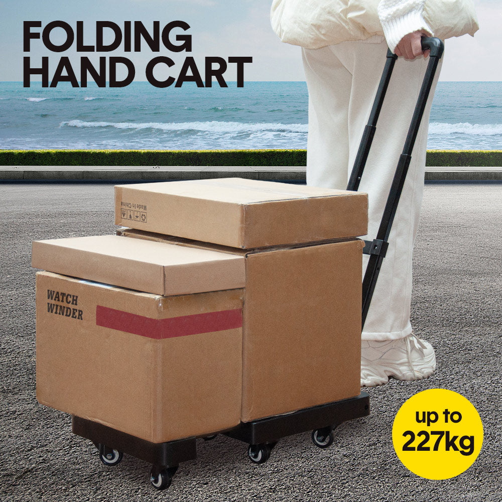 6 Wheel Folding Hand Truck 227kg Capacity Terrain Moving RV Camping Warehouse