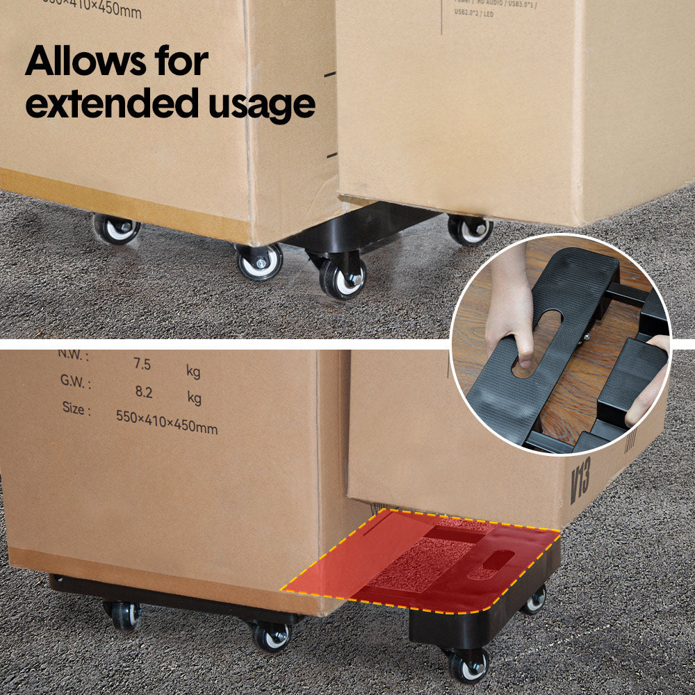 6 Wheel Folding Hand Truck 227kg Capacity Terrain Moving RV Camping Warehouse