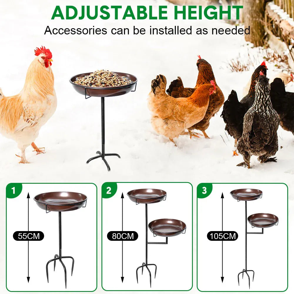 Bird Bath & Feeder Double 12Inch Bird Feeder Bird Bath Outdoors Large Capacity