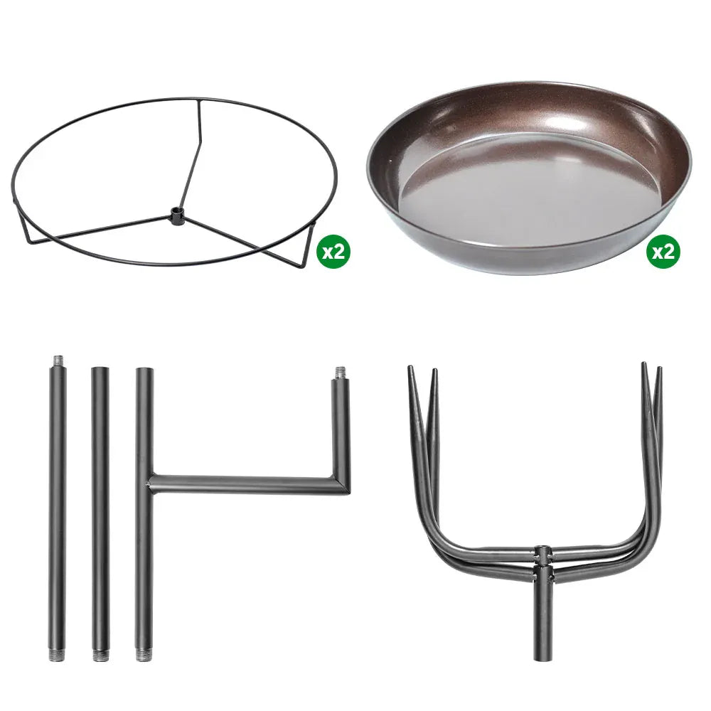 Bird Bath & Feeder Double 12Inch Bird Feeder Bird Bath Outdoors Large Capacity