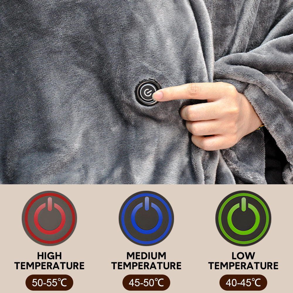 Electric Heated Blanket Washable 10W Heated Soft USB 3 Level Temperature Setting