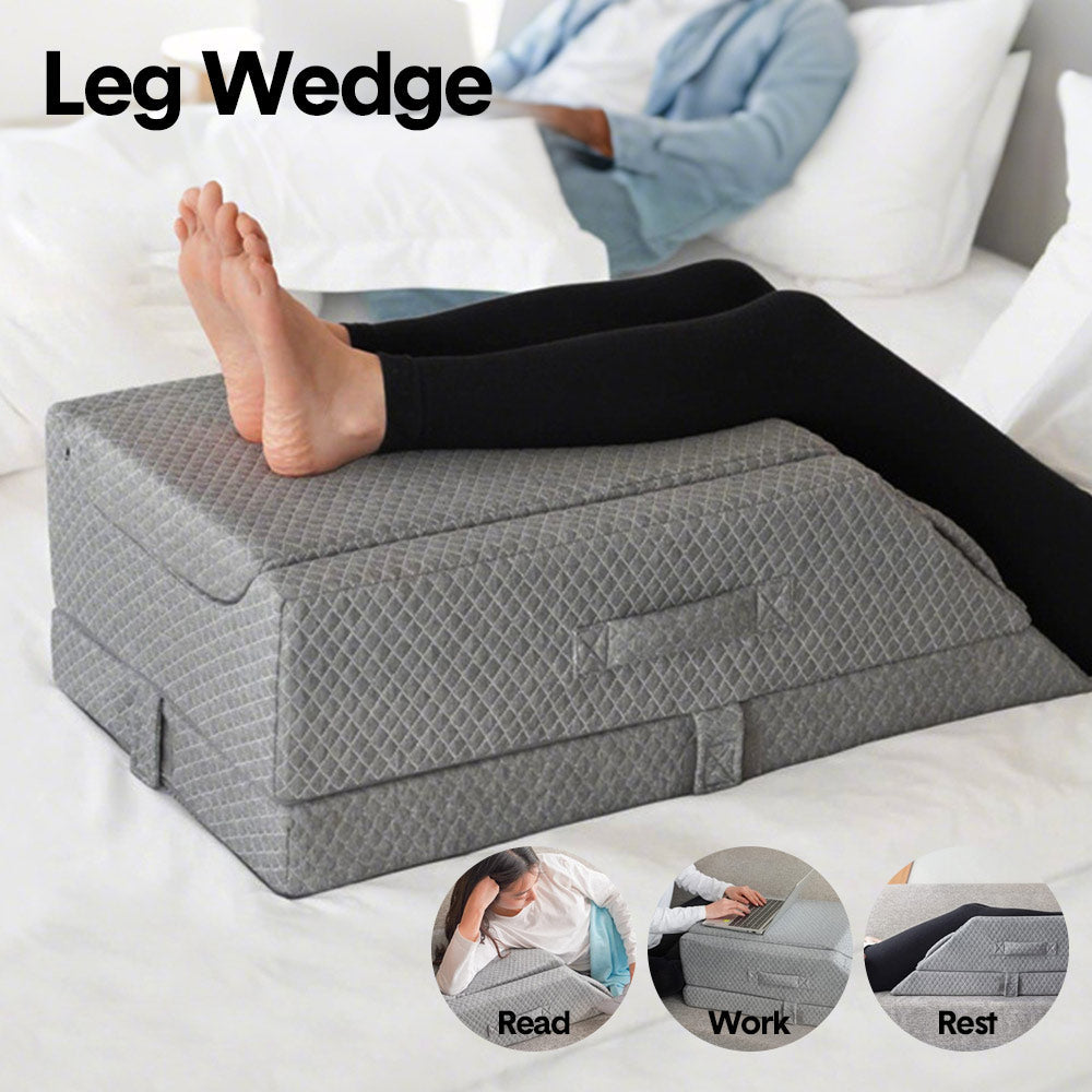 Leg Wedge Ergonomic Booster 3 Height Memory Foam Leg Recovery Pain Relief