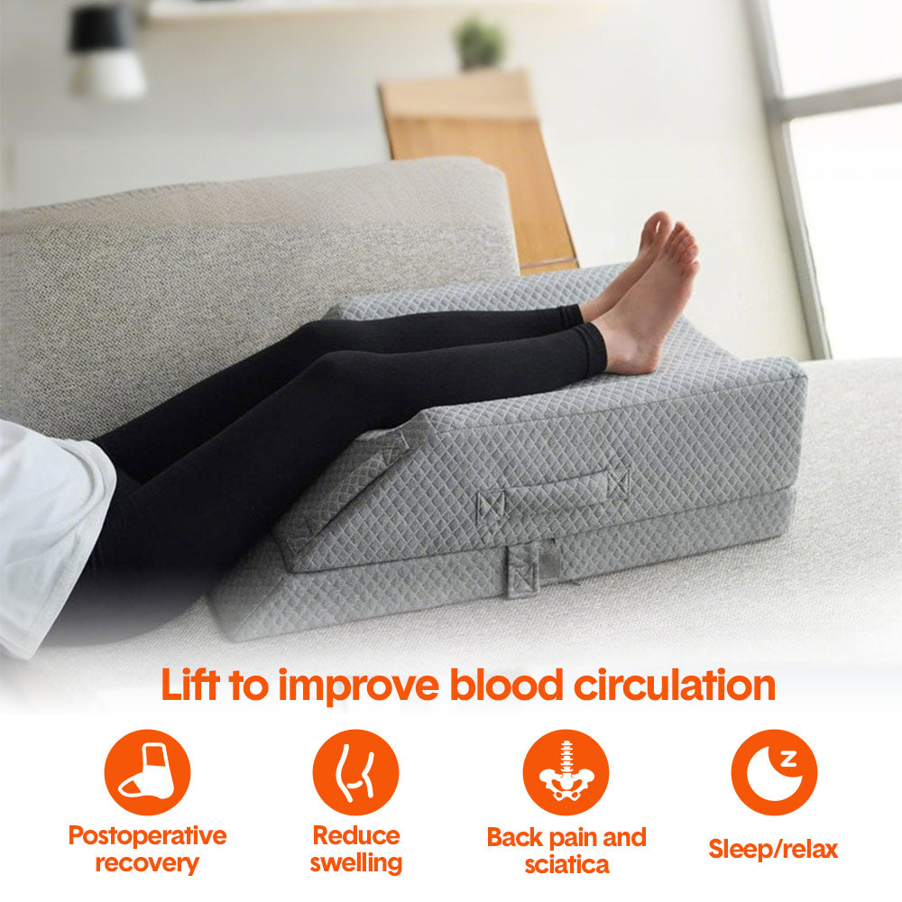 Leg Wedge Ergonomic Booster 3 Height Memory Foam Leg Recovery Pain Relief