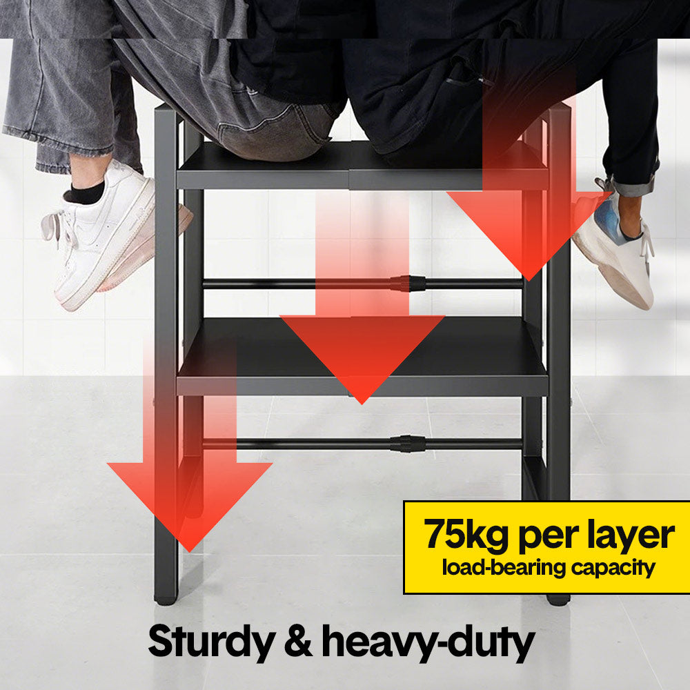 3 Tier Microwave Stand Oven Rack Height & Extendable 6 Counter Max Load 75Kgs