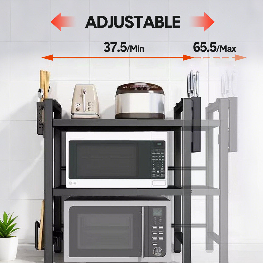 3 Tier Microwave Stand Oven Rack Height & Extendable 6 Counter Max Load 75Kgs